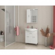 Badrumsmöbler Ritmo 65 - Vitt med spegelskåp - Badrumspaket, Badrumsmöbler