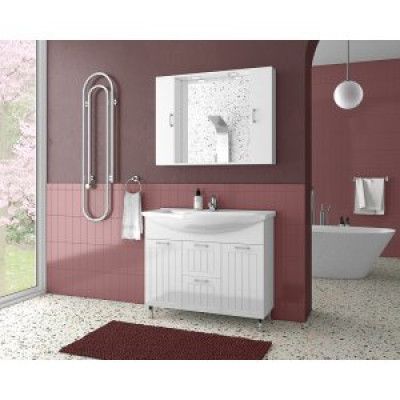 Badrumsmöbler Ritmo - Vit med spegelskåp