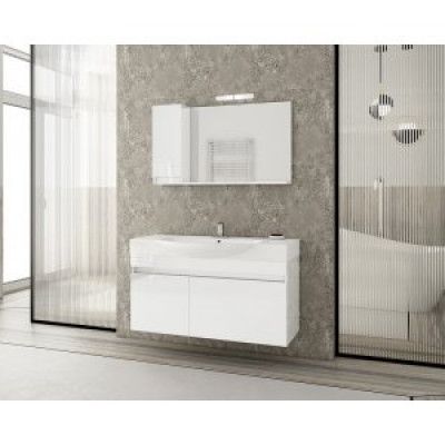 Badrumsmöbler Senso 105 - Vitt med spegelskåp