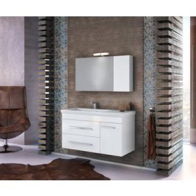 Badrumsmöbler Nord Medium - Vit högglans