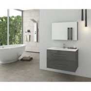 Badrumsmöbler Torino 75 - Antracitfärgat med spegelskåp - Badrumspaket, Badrumsmöbler