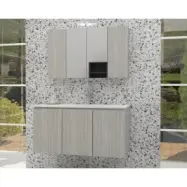 Badrumsmöbler Verona 100 - Grått med spegelskåp