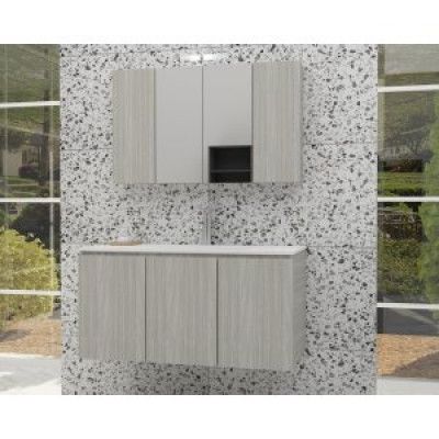 Badrumsmöbler Verona 100 - Grått med spegelskåp