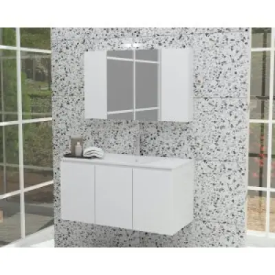 Badrumsmöbler Verona 100 - Vitt med spegelskåp