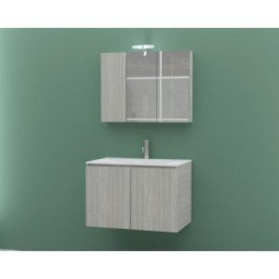 Badrumsmöbler Verona 75 - Grått med spegelskåp