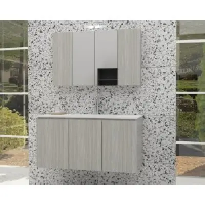 Badrumsmöbler Verona - Grå med spegelskåp