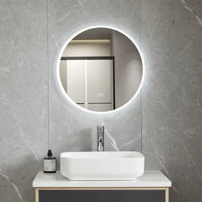 Rund badrumsspegel 60cm med LED-lyse | Anti-fog&touch-styrning