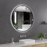 Rund badrumsspegel 80x80 | LED-belysning | Anti-fog&touch-styrning