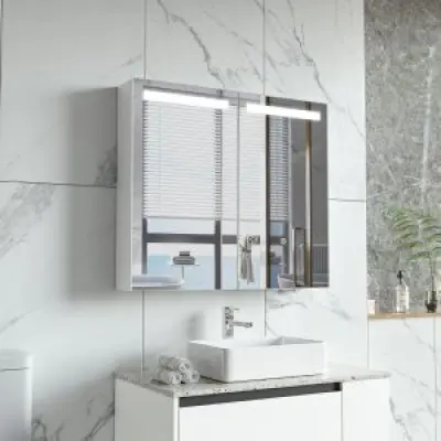 Spegelskåp - Luxe | LED belysning | Mjukstängande dörrar | 80 cm