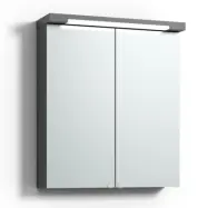 SPEGELSKÅP TOPLINE GRÅ LYSRÖR