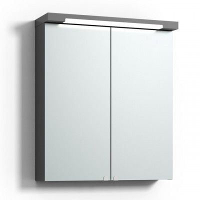 SPEGELSKÅP TOPLINE GRÅ LYSRÖR