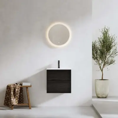 Tvättställsskåp Bathlife Charm med Tvättställ och Spegel Skina