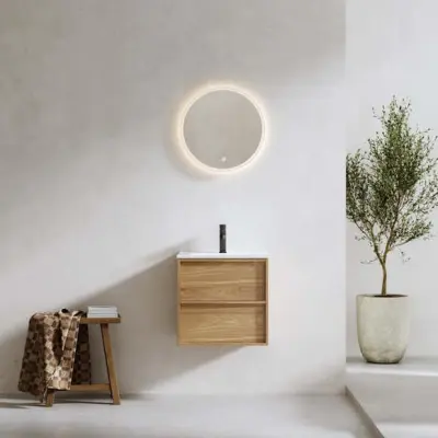 Tvättställsskåp Bathlife Charm med Tvättställ och Spegel Skina