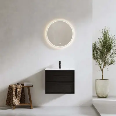 Tvättställsskåp Bathlife Charm med Tvättställ och Spegel Skina