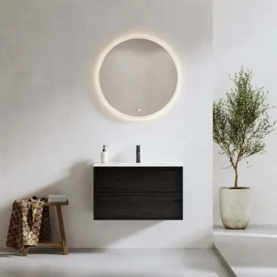 Tvättställsskåp Bathlife Charm med Tvättställ och Spegel Skina