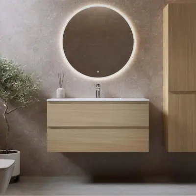 Tvättställsskåp Bathlife Eufori med Tvättställ och Spegel Skina