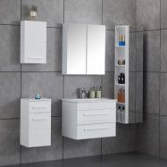 Stort badrumspaket | Kommod 60cm | Badrumsmöbel i högblank vit