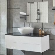 Tvättställsskåp 120cm | Komplett med handfat& badrumsspegel