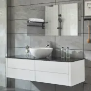 Tvättställsskåp 150cm | Komplett med handfat& badrumsspegel