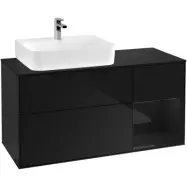 Tvättställsskåp Villeroy &amp; Boch Finion med 3 Lådor Hylla och Bänkskiva för Ocentrerat Tvättställ