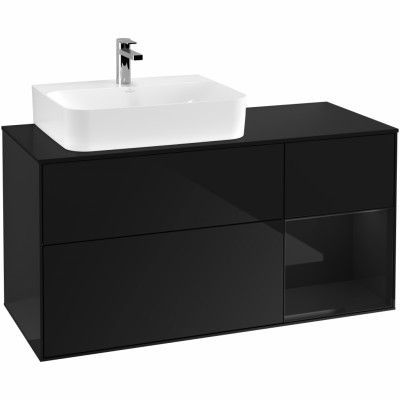 Tvättställsskåp Villeroy & Boch Finion med 3 Lådor Hylla och Bänkskiva för Ocentrerat Tvättställ