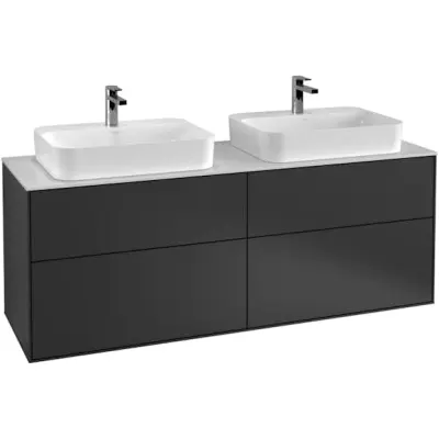 Tvättställsskåp Villeroy&Boch Finion med 4 Lådor och Bänkskiva för Två Ytmonterade Tvättställ