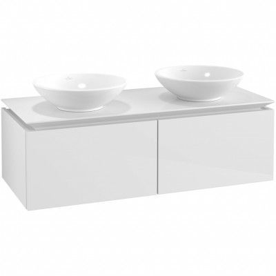 Tvättställsskåp Villeroy&Boch Legato Kompakt 1200 med 2 Lådor för Två Ytmonterade Tvättställ