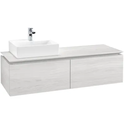 Tvättställsskåp Villeroy & Boch Legato Kompakt 1400 med 2 Lådor för Ocentrerat Tvättställ