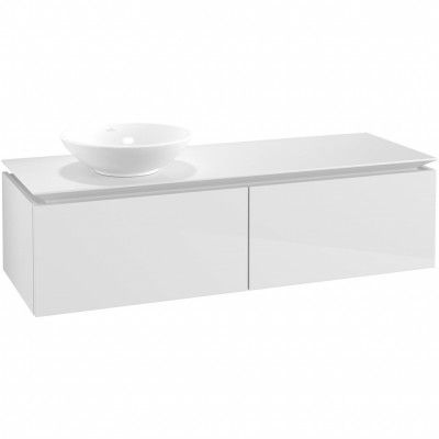 Tvättställsskåp Villeroy&Boch Legato Kompakt 1400 med 2 Lådor för Ocentrerat Ytmonterat Tvättställ