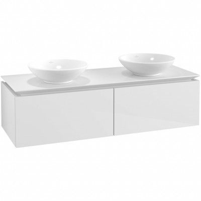 Tvättställsskåp Villeroy&Boch Legato Kompakt 1400 med 2 Lådor för Två Ytmonterade Tvättställ