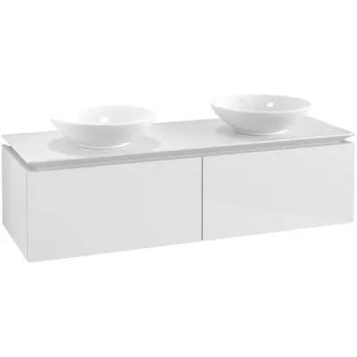 Tvättställsskåp Villeroy&Boch Legato Kompakt 1400 med 2 Lådor för Två Ytmonterade Tvättställ