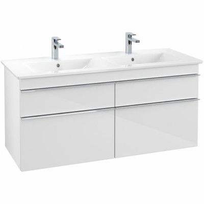 Tvättställsskåp Villeroy&Boch Venticello 125 cm med  4 Lådor för Dubbla Tvättställ