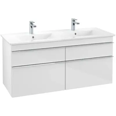 Tvättställsskåp Villeroy&Boch Venticello 125 cm med  4 Lådor för Dubbla Tvättställ