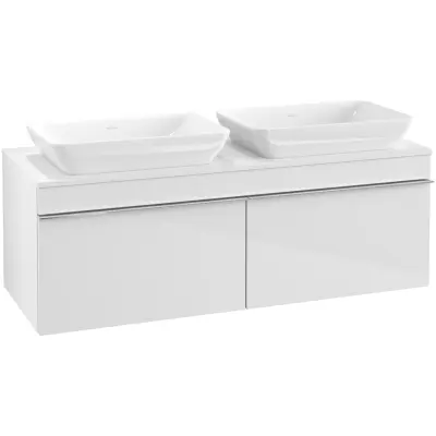 Tvättställsskåp Villeroy & Boch Venticello 126 cm med 2 Lådor för 2 Ytmonterade Tvättställ