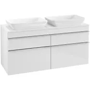 Tvättställsskåp Villeroy &amp; Boch Venticello 126 cm med 4 Lådor för 2 Ytmonterade Tvättställ