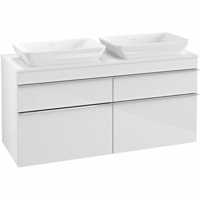 Tvättställsskåp Villeroy & Boch Venticello 126 cm med 4 Lådor för 2 Ytmonterade Tvättställ