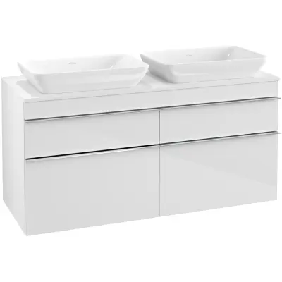 Tvättställsskåp Villeroy & Boch Venticello 126 cm med 4 Lådor för 2 Ytmonterade Tvättställ