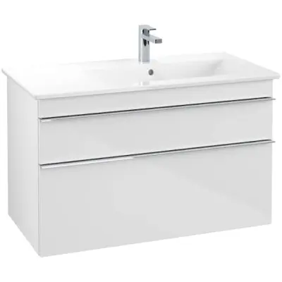 Tvättställsskåp Villeroy&Boch Venticello 95 cm med  2 Lådor för Ocentrerat Skåpstvättställ