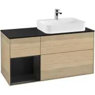 Tvättställsskåp Villeroy&Boch Finion med 3 Lådor Hylla och Bänkskiva för Ocentrerat Ytmonterat Tvättställ