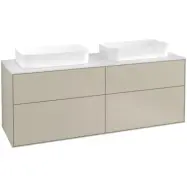 Tvättställsskåp Villeroy&Boch Finion med 4 Lådor och Bänkskiva för Två Fristående Tvättställ