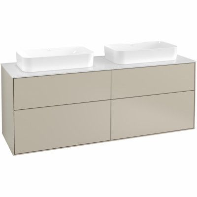 Tvättställsskåp Villeroy&Boch Finion med 4 Lådor och Bänkskiva för Två Fristående Tvättställ