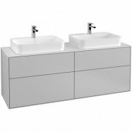 Tvättställsskåp Villeroy & Boch Finion med 4 Lådor och Bänkskiva för Två Ytmonterade Tvättställ