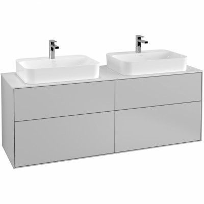 Tvättställsskåp Villeroy&Boch Finion med 4 Lådor och Bänkskiva för Två Ytmonterade Tvättställ