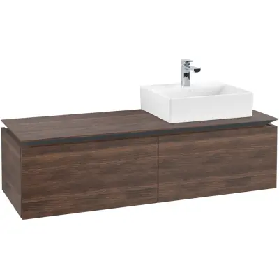 Tvättställsskåp Villeroy & Boch Legato Kompakt 1400 med 2 Lådor för Ocentrerat Tvättställ