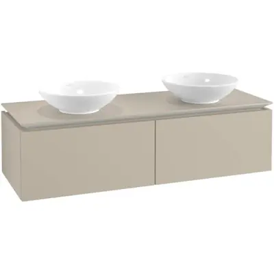 Tvättställsskåp Villeroy&Boch Legato Kompakt 1400 med 2 Lådor för Två Ytmonterade Tvättställ