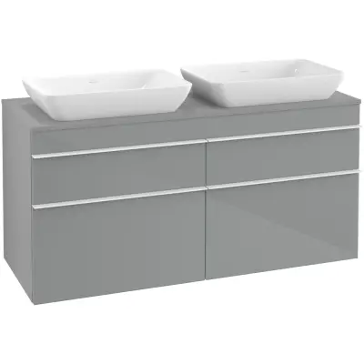Tvättställsskåp Villeroy & Boch Venticello 126 cm med 4 Lådor för 2 Ytmonterade Tvättställ