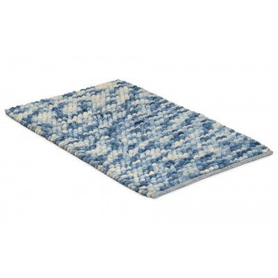 Popcorn blå - badrumsmatta