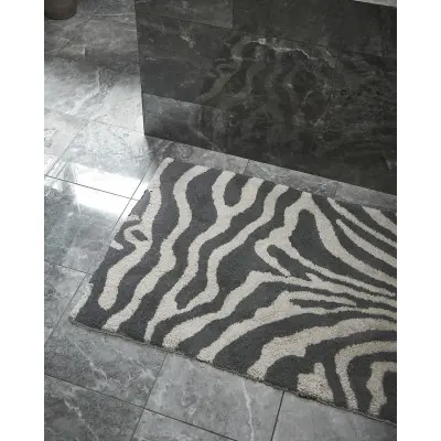 Zebra simply titanium/vit - badrumsmatta