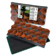 Krukbrätte 18 krukor + bevattningsmatta, set med. 9 cm krukor och matta