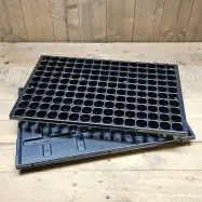 Pluggbrätte 150 celler rund plugg + bevattningsbricka, set 33x51 cm med  pluggar och bricka